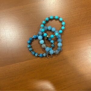 Erimish Turquoise Stackable Beaded Bracelet Set